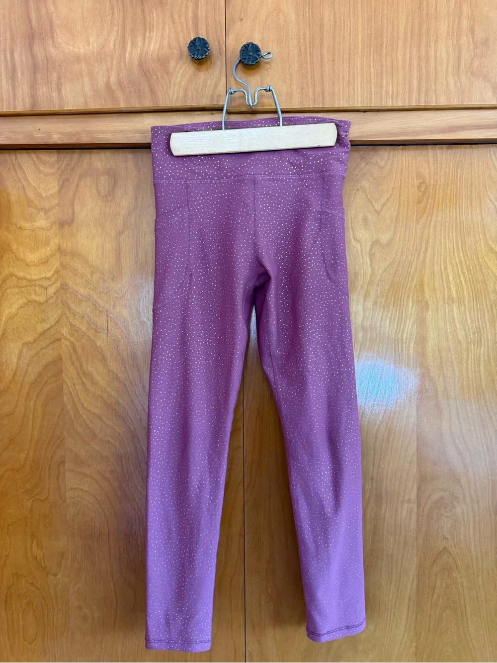 Kids Stretchy mauve Leggings with Sparkle
